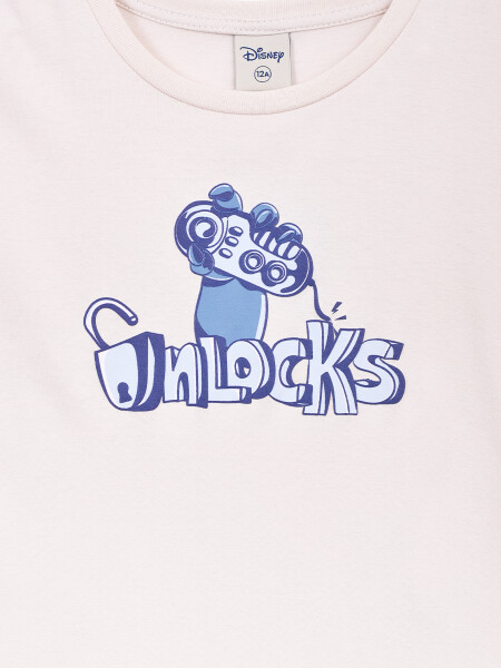 REMERA UNLOCKS STITCH BEIGE (V)