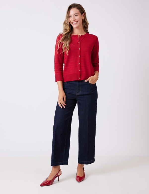 Cardigan Basico ROJO