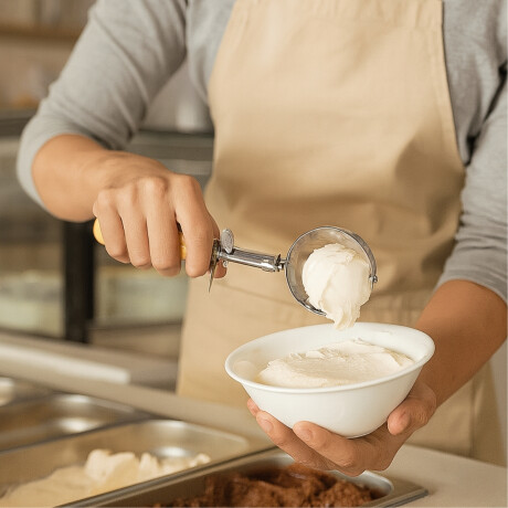 Cuchara de helado acero inoxidable mango amarillo 59 ml Cuchara de helado acero inoxidable mango amarillo 59 ml