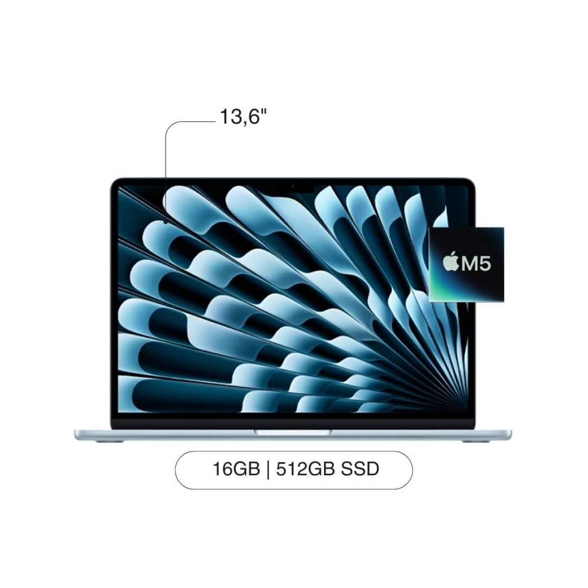 APPLE Macbook Air MDHH4LL/A 13,6' 512GB / 16GB RAM Chip M5 - Sky Blue 