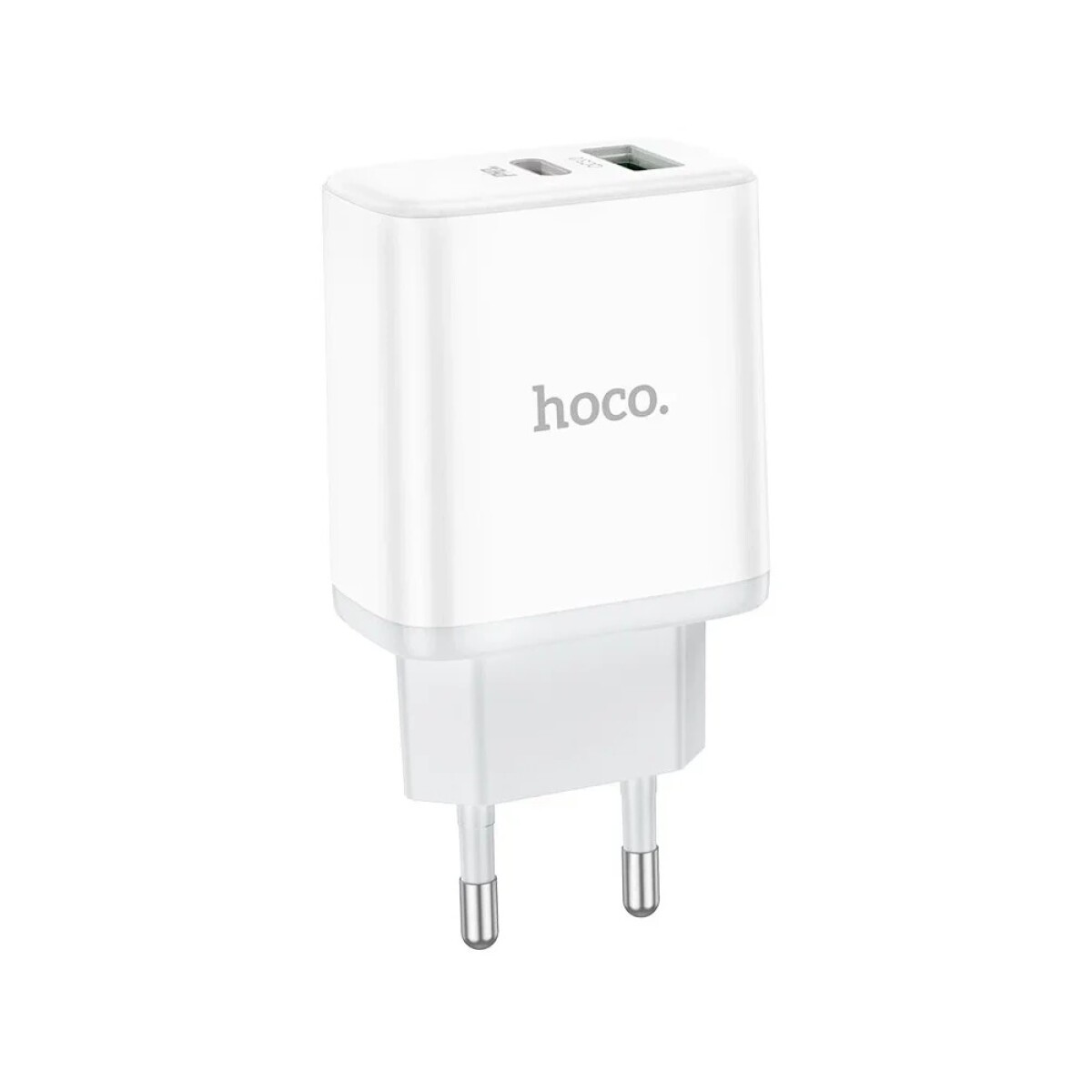 CARGADOR DE PARED HOCO C105A USB-A QC 3.0 + USB-C 20W EU White