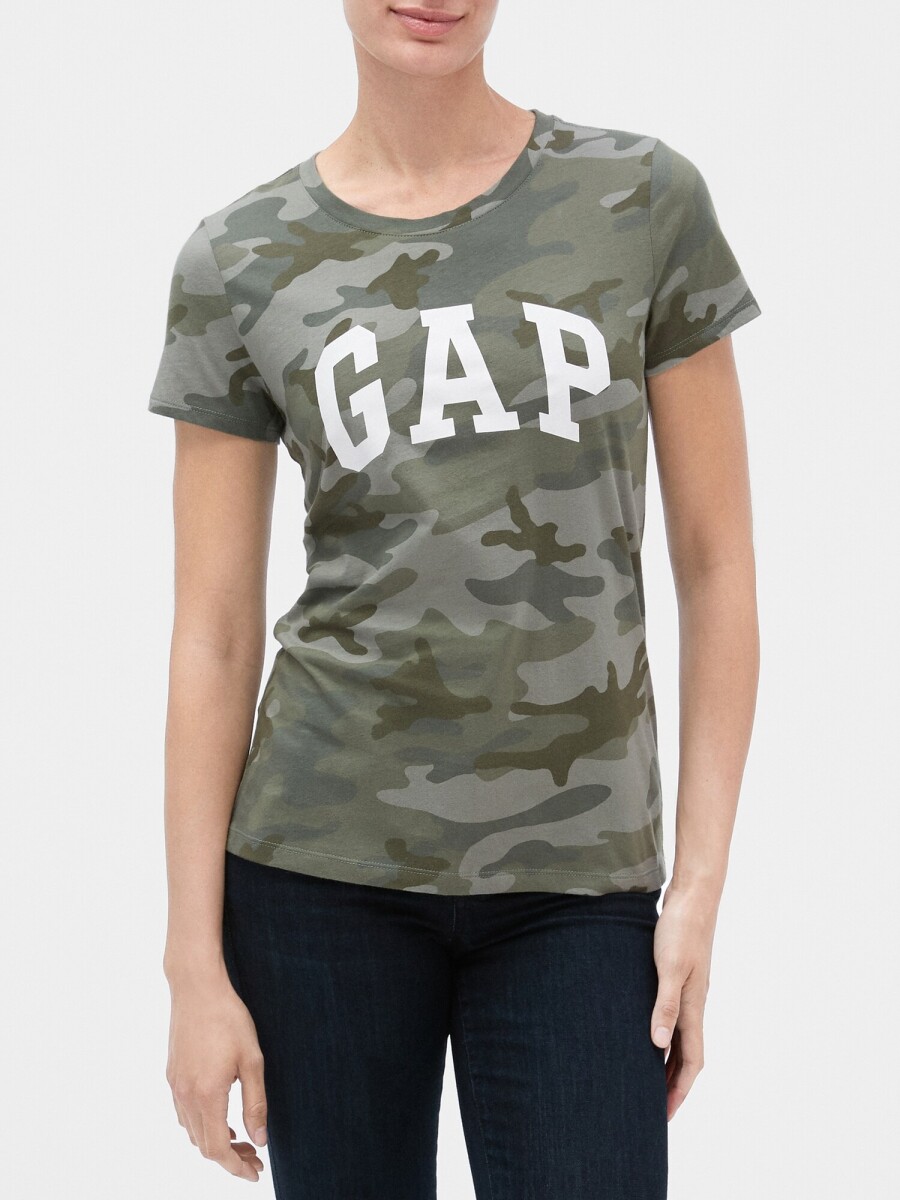 Remera Logo Gap Manga Corto Mujer - Camouflage 
