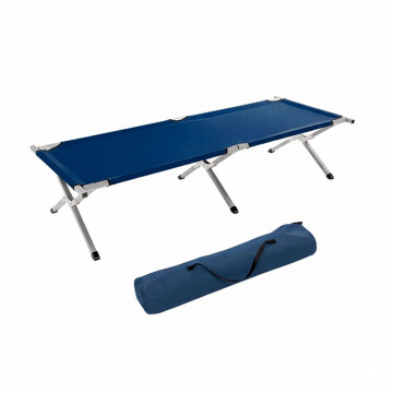 Cama Catre Plegable Camping Playa Aire Libre Aluminio 190 Cm Color Azul