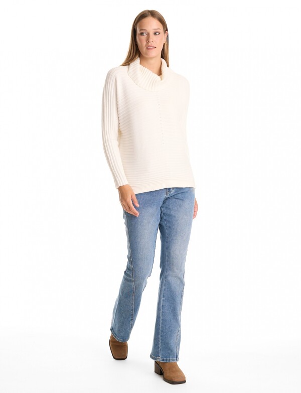 Buzo Acanalado Cuello Alto CRUDO