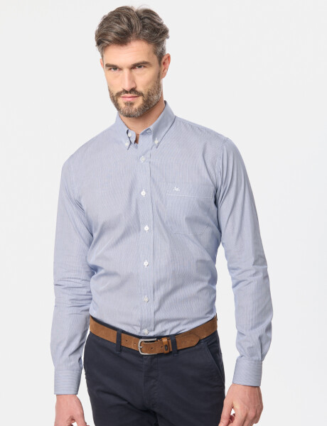 CAMISA SPORT A RAYAS Azul