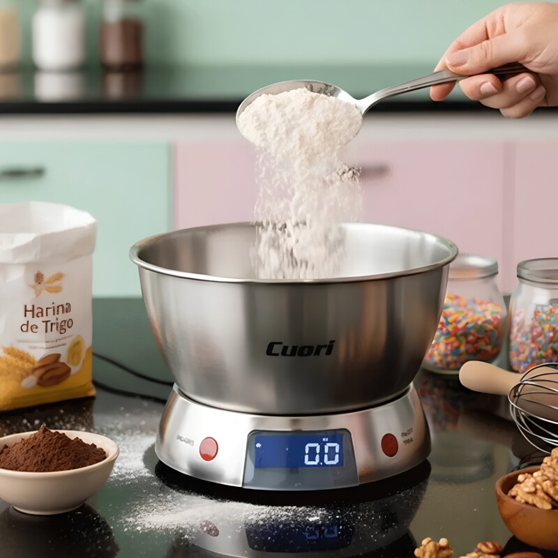 Balanza de Cocina Digital Cuori 5kg Inox + Bowl Extraíble Balanza de Cocina Digital Cuori 5kg Inox + Bowl Extraíble