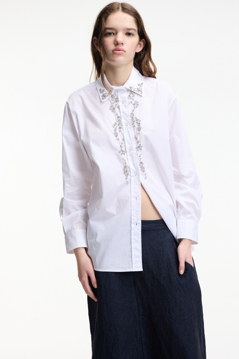 CAMISA APLIQUES Blanco