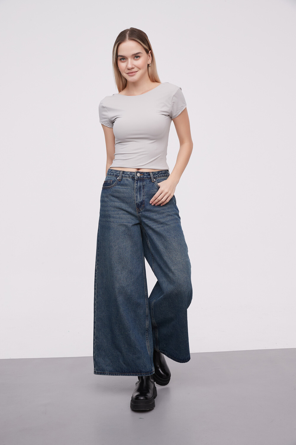 Pantalon Maca Azul Grisaceo
