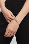 PULSERA CON CIERRE FRONTAL BAÑADA EN PLATA DE LEY CON TOPACIO BLANCO Pulsera