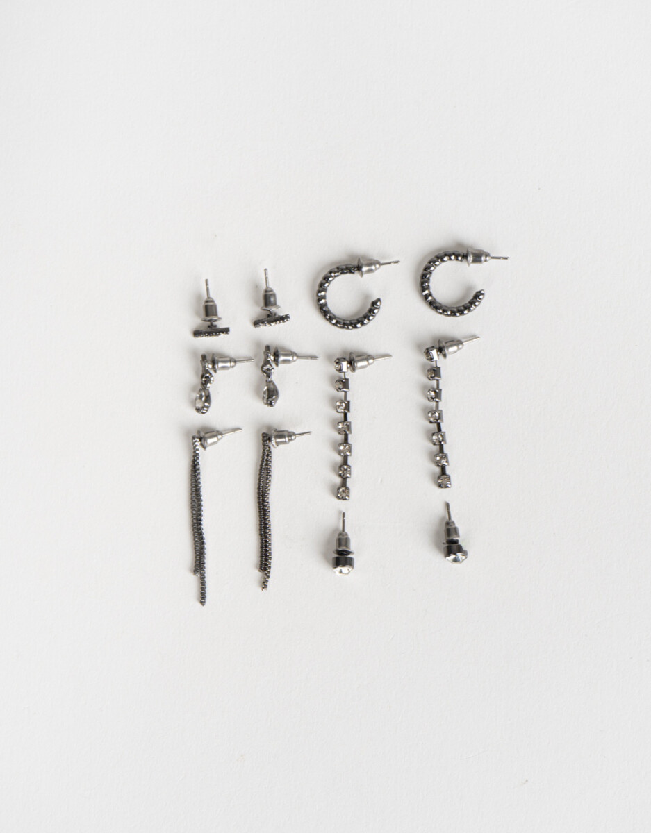 Set De Aros Con Strass 