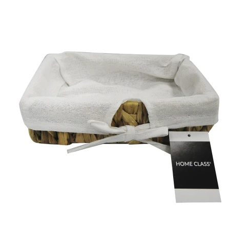 Canasto Rectangular de Mimbre con Tela 22 x 15 x 6 cm U
