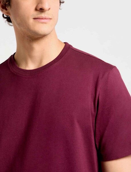 CAMISETA BÁSICA SÚPER COTTON BORDEAUX