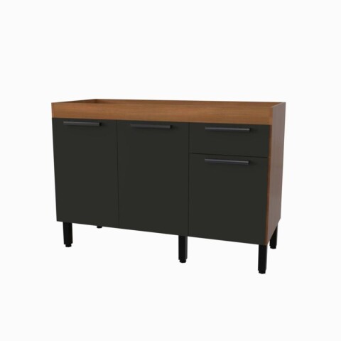 Bajo Mesada 3 Puetas 1 Cajón FIRENZE 120cm Freijo/Grafito Bajo Mesada 3 Puetas 1 Cajón FIRENZE 120cm Freijo/Grafito