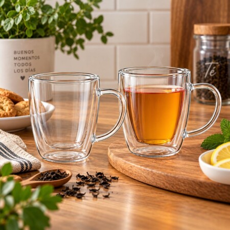 Set x2 Taza Doble Fondo 270ml Tramontina Set x2 Taza Doble Fondo 270ml Tramontina