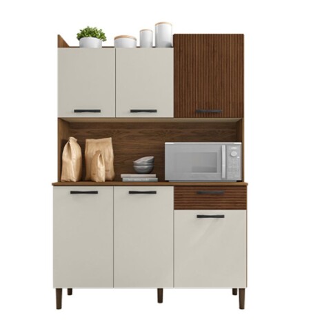 Kits Cocina Génova Nogueira/Off White/CP Ripado Kits Cocina Génova Nogueira/Off White/CP Ripado