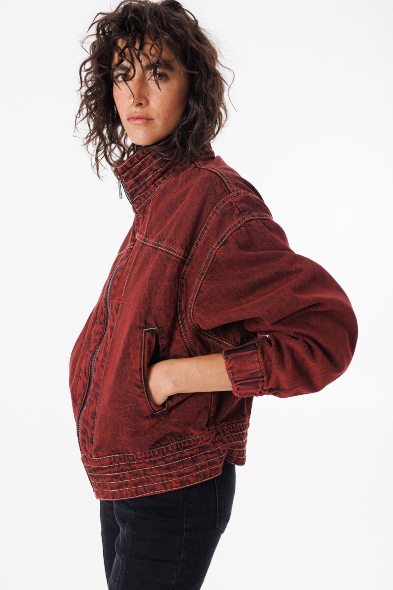 Campera Grunge Bordeaux