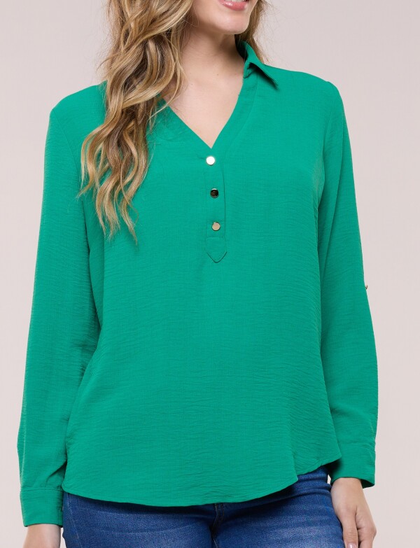 Blusa Holgada Triple Botón VERDE