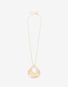 Collares Largos Metal Collar Con Dije Redondo - Dorado