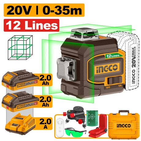 NIVEL LASER AUTONIVELANTE 3D VERDE A BATERIA 20V P20S 35MTS 001