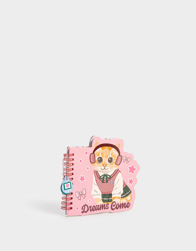 Anotadores Cuadernos y Memos Memo Anillado Con Forma De Gatito - Rosa Claro