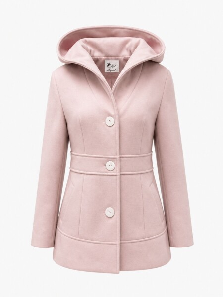 Abrigo Lana con Capucha Amanecer Rosado