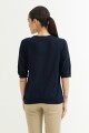 Sweater manga 3/4 cuello V AZUL