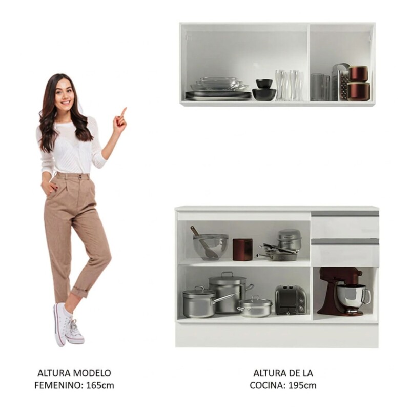 Mueble de cocina y encimera compacta Lumax MDF 120cm blanco Mueble de cocina y encimera compacta Lumax MDF 120cm blanco