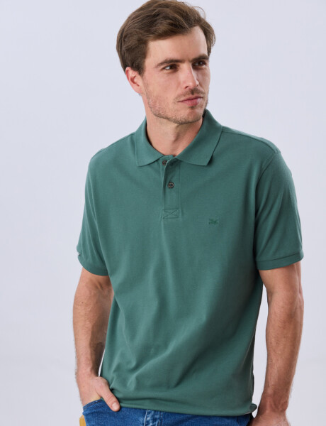 REMERA POLO LISA PIQUÉ Verde Oscuro