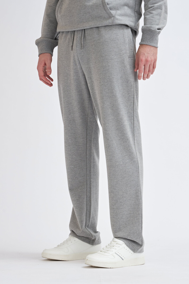 Pantalón deportivo recto Gris Claro Melange