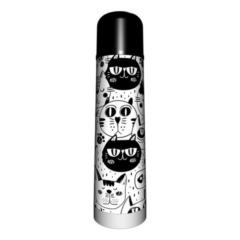 Termo bala de acero inox. 750ml - Varios Diseños - Selecta Negro