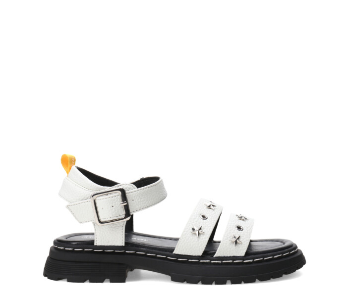 Sandalias de Niña MINI Miss Carol Tartan Con Tachas Blanco