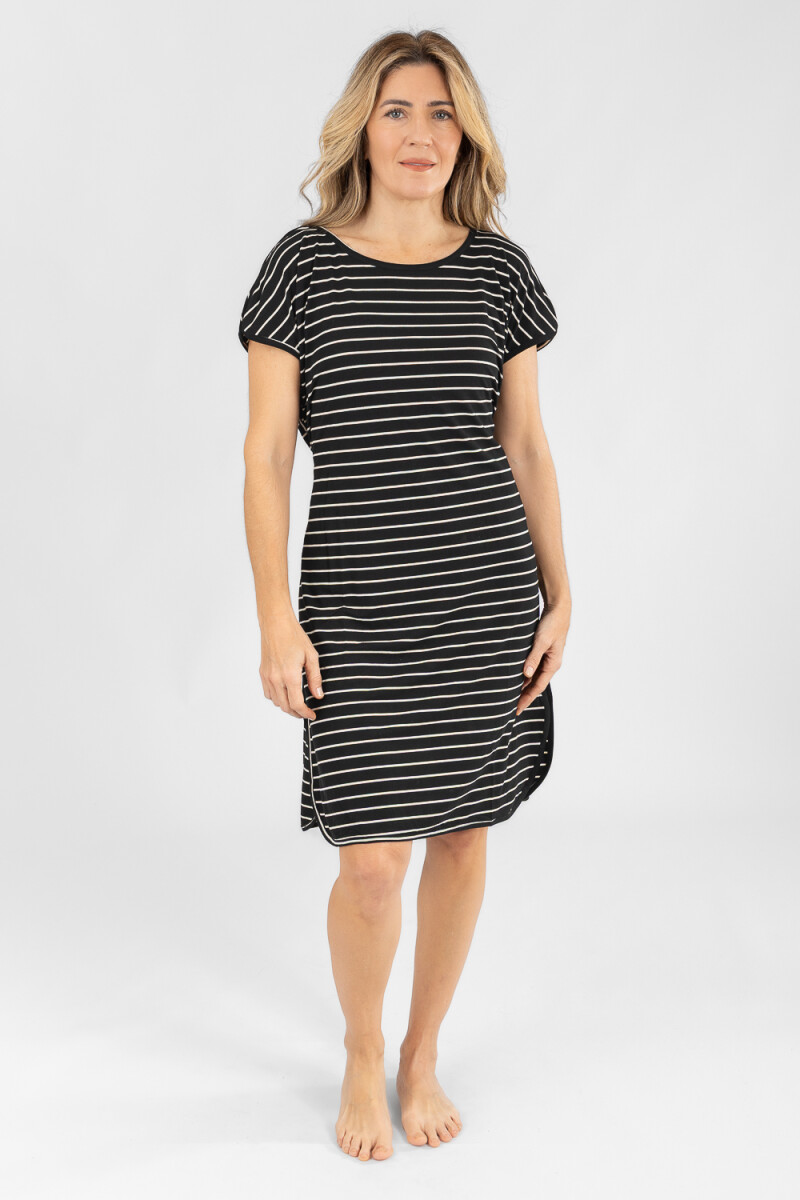 Vestido nautico rayas Negro
