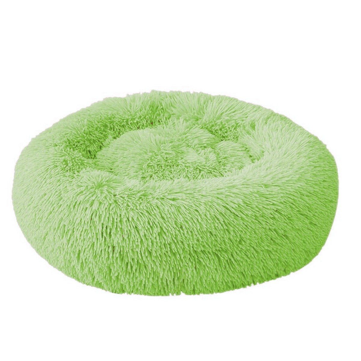 Cama Cucha Puff Redondo 50cm de Felpa p/ Mascotas Perro Gato - Verde Claro 