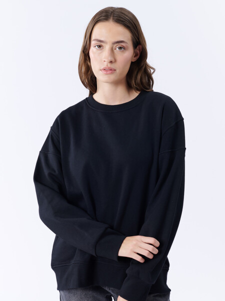 Buzo Oversize Cierre Negro
