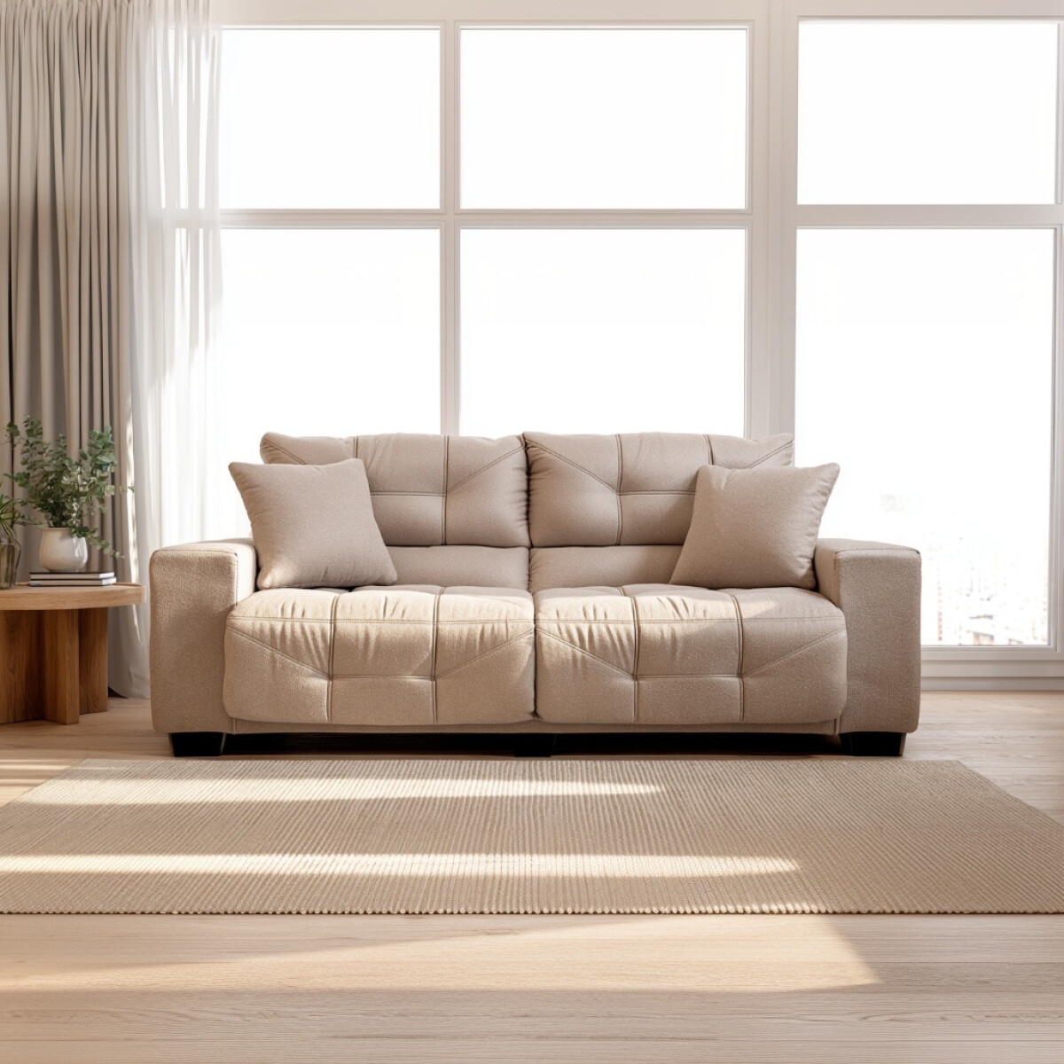 HELLEN- SOFA 3 CUERPOS LE MANS TELA MARRON TOSTADO 