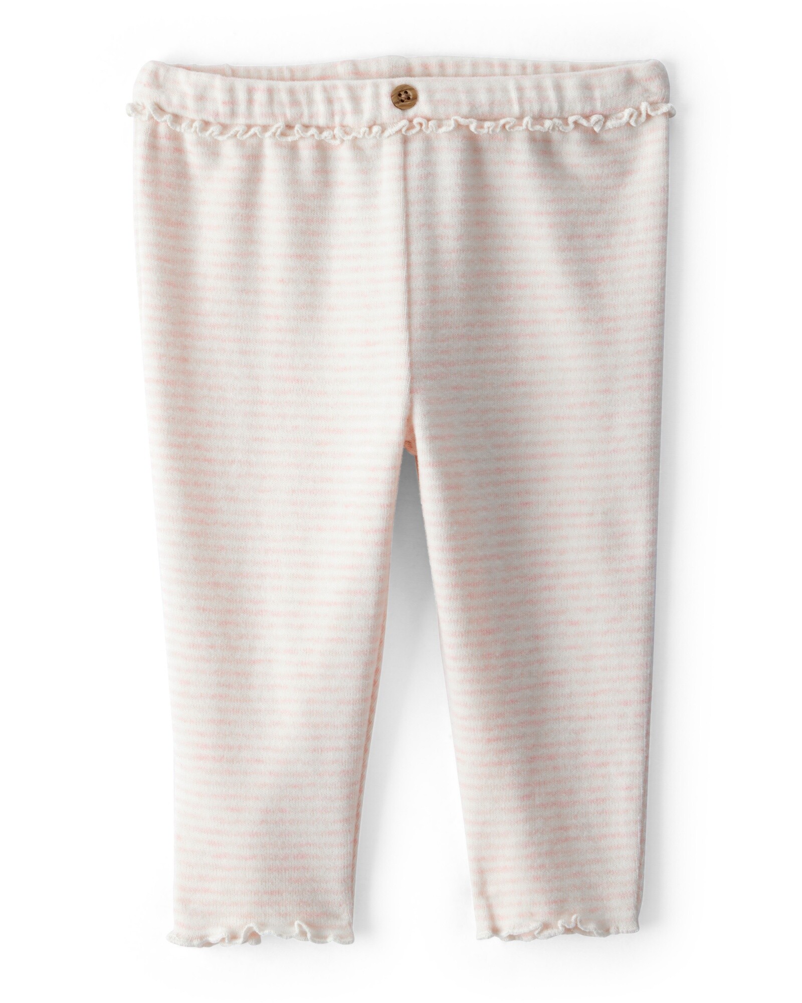 Pantalón de algodón, diseño a rayas rosado y crema Sin color