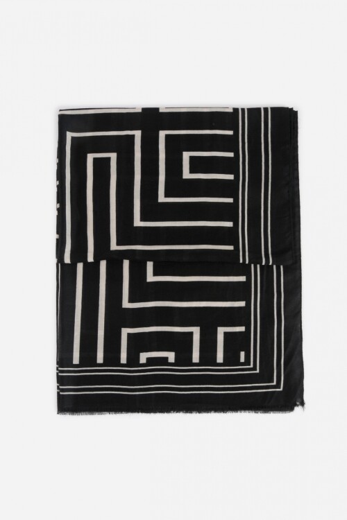 Pashmina geométrico negro