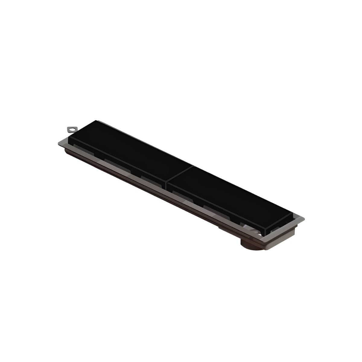 Receptaculo Linear Pvc Sin Sifon Tapa Negra 