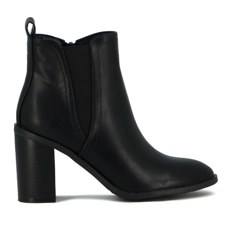 Darkness Bota De Dama C/ Elastico Caña Baja Taco Alto - Negro Negro