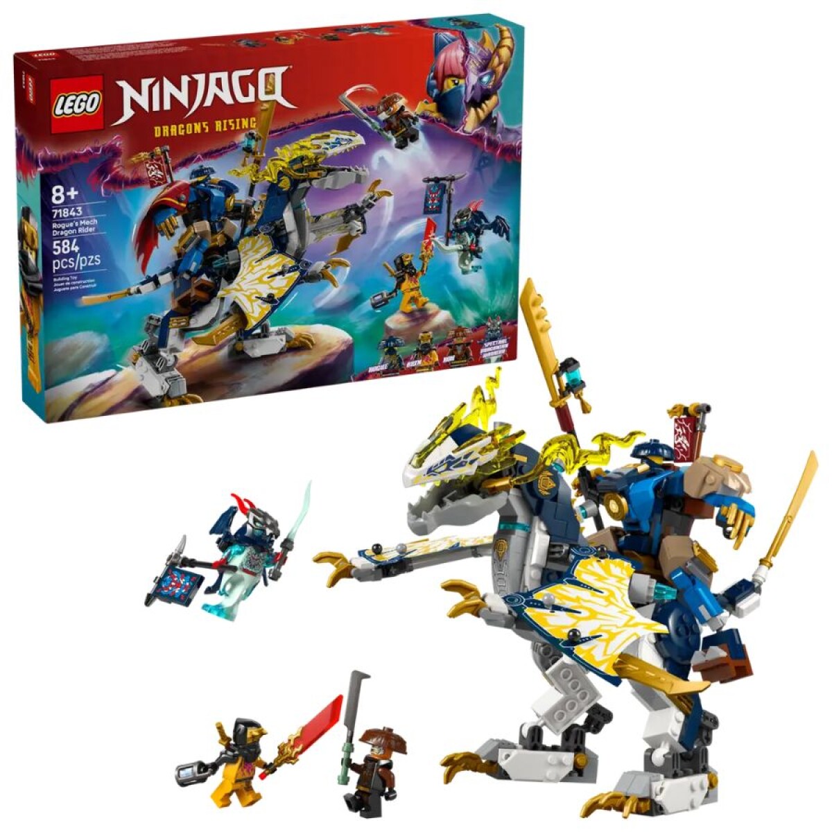 LEGO NINJAGO Rogue Mech Dragon Rider – Dragón + Mech + Minifiguras 