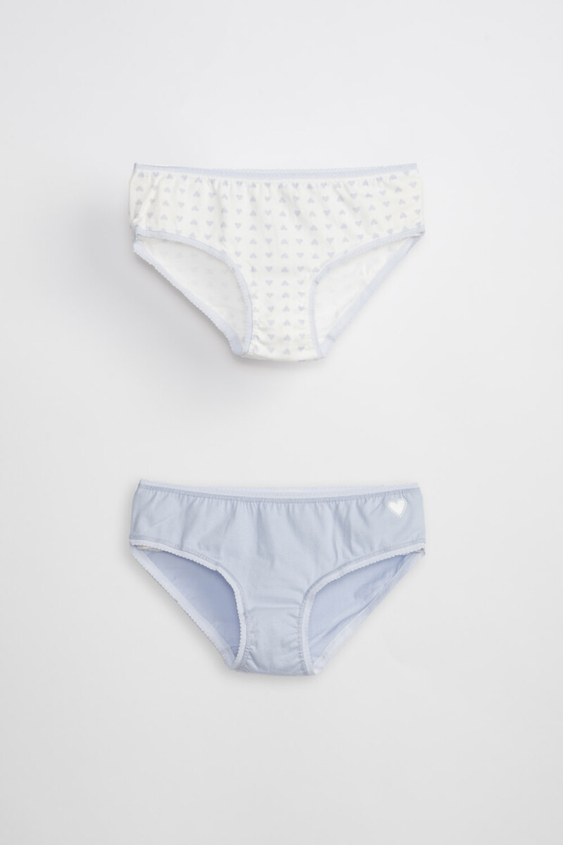 Pack x2 bombachas Corazones Celeste