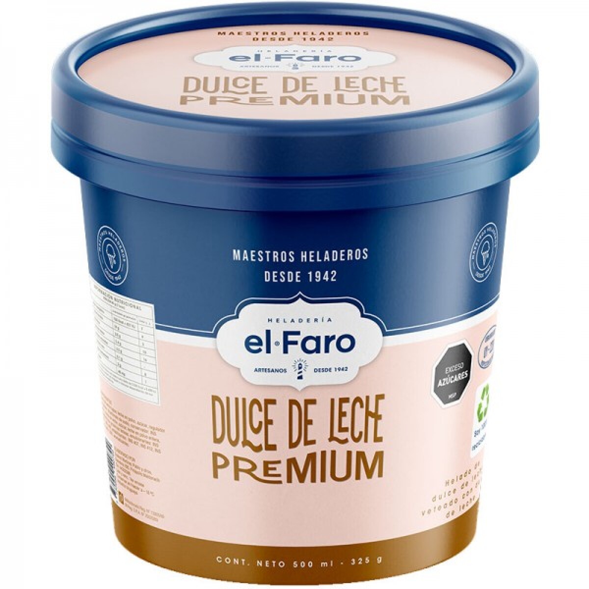 HELADO DULCE DE LECHE PREMIUM EL FARO 500 ML 