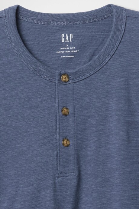 Remera Con 3 Botones Hombre Vintage Indigo 19-3929