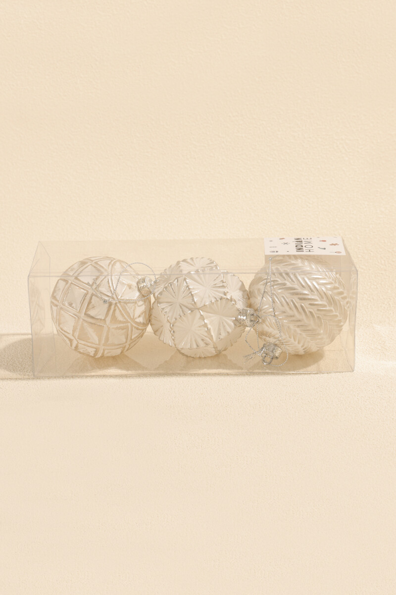 Colgante Esfera Atenas, 8cm Mix 3 Diseños - Color Unico 