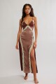 VESTIDO MAXI SLIP SOME KIND OF Marron