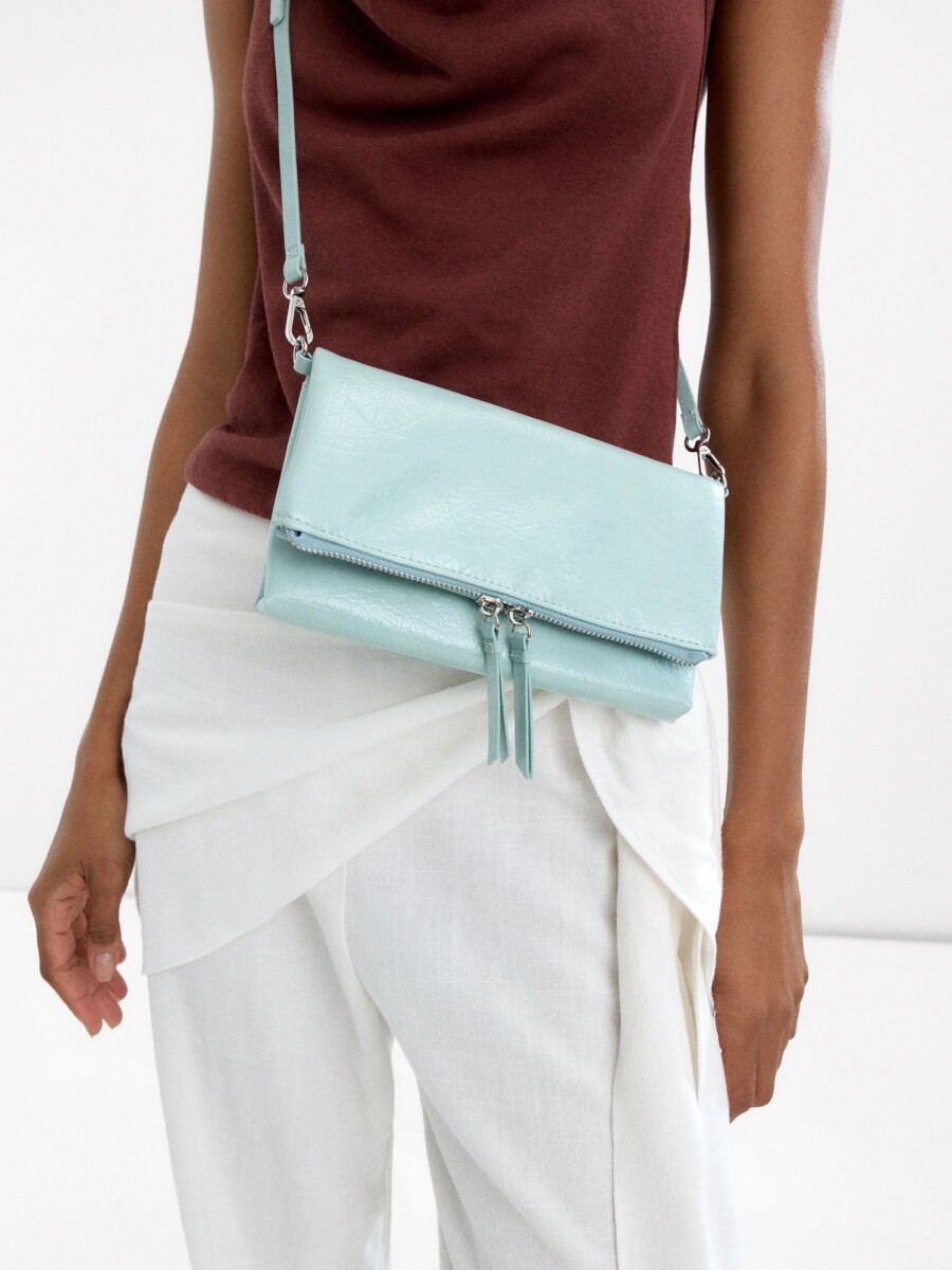 Bolso Bandolera Efecto Craquelado azul