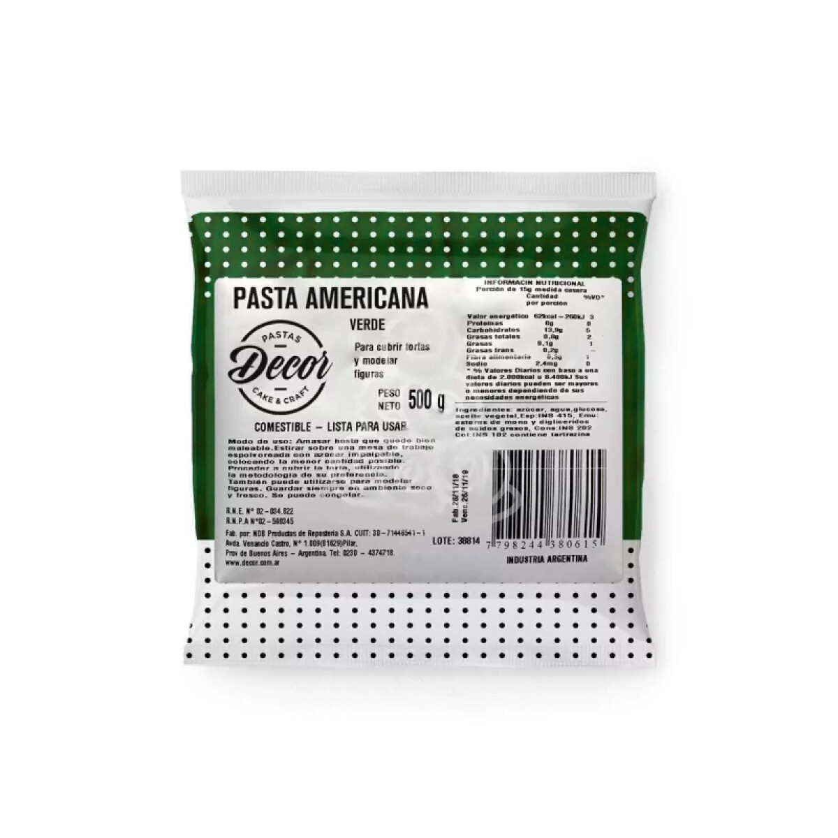 Pasta Americana Verde 500 g 