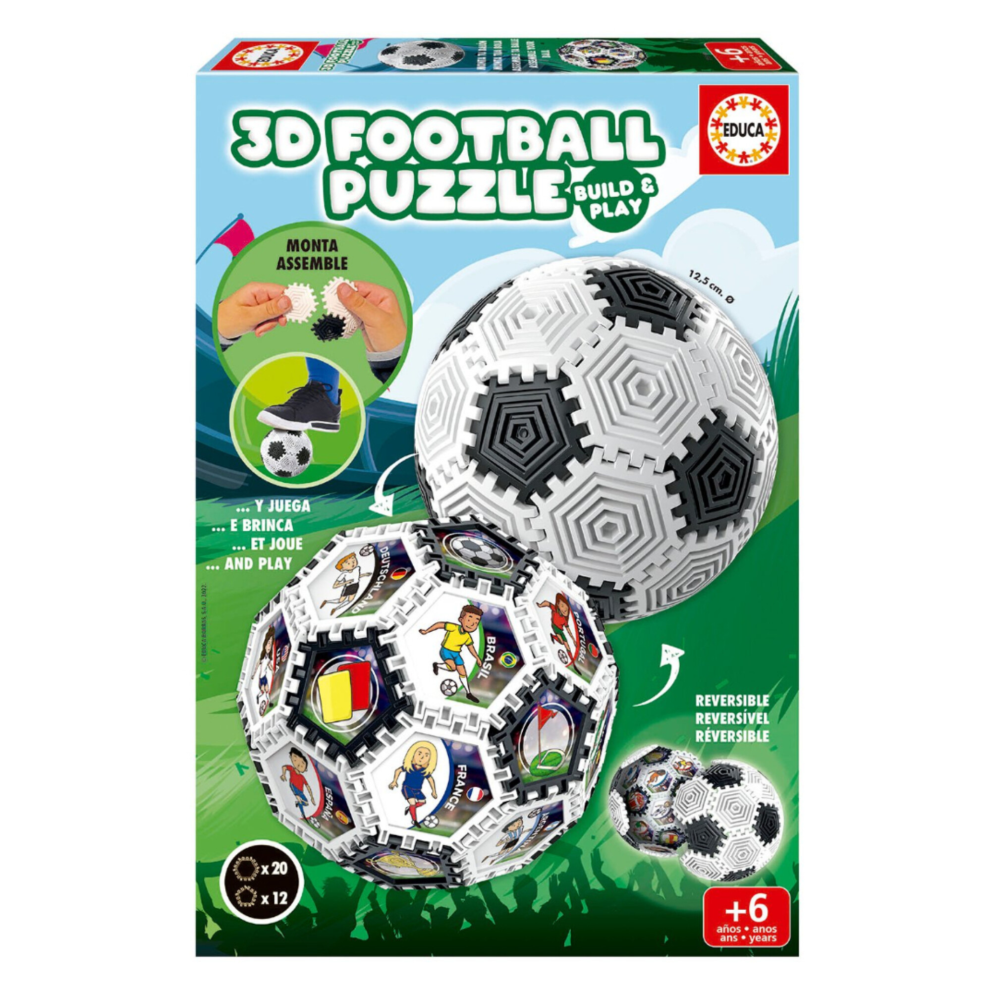 Puzzle fútbol a través de la hoja metalizado