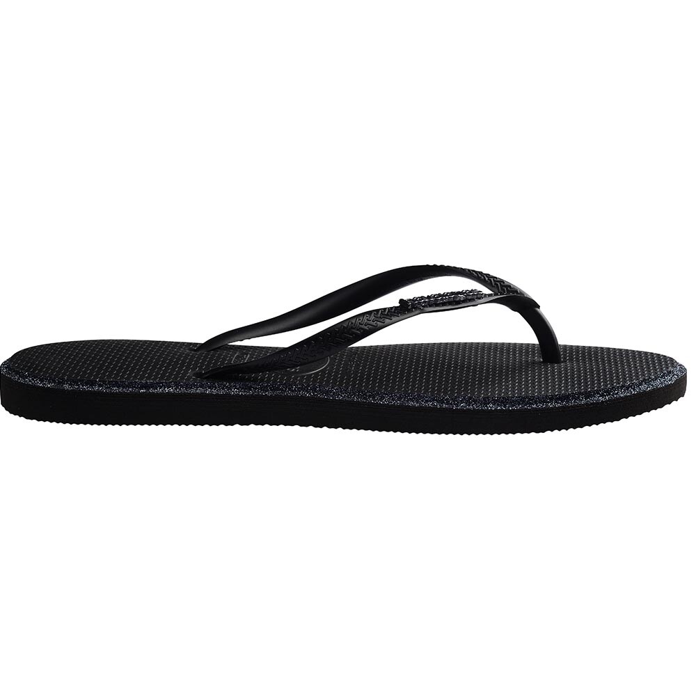 Sandalias Havaianas Slim Point Glitter Mujer Negro/Negro