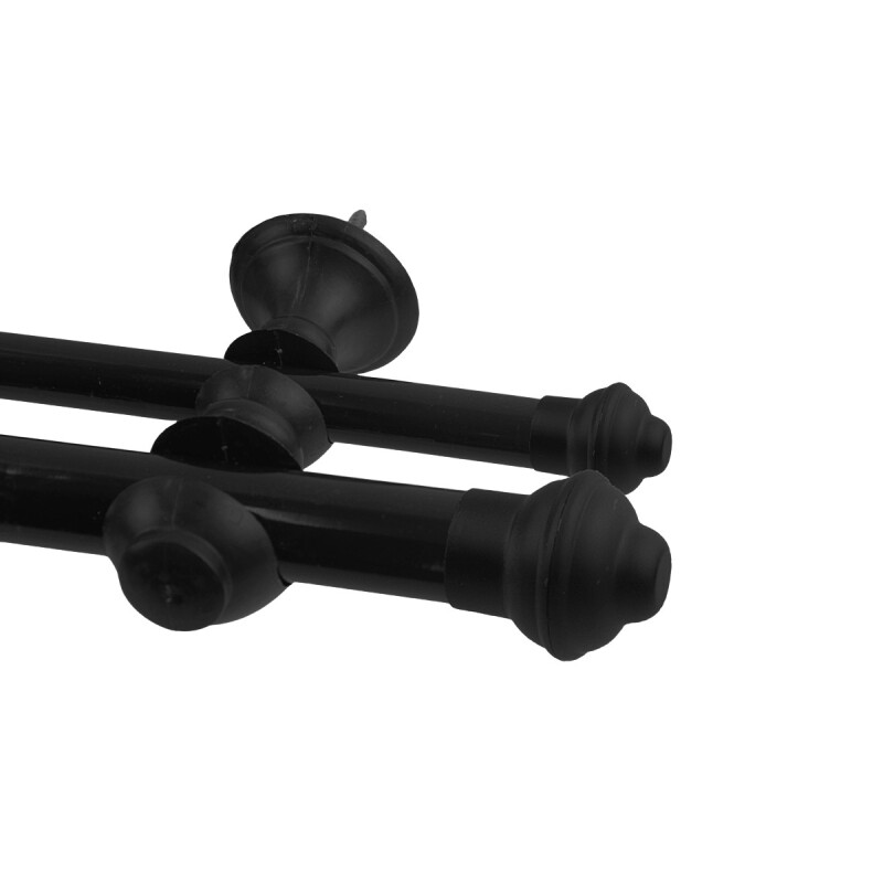 Barrote cortina metal EuroClassic DUO 2,5m + 3 soportes NEGRO